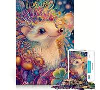 Hérisson fantaisiste dans Un Paysage onirique Puzzle de 1000 pièces Jeu de mémoire et de Stimulation Cognitive Bords Lisses,Assemblage Parfait Une façon Amusante d'occuper Les Heures vides (38x26cm)