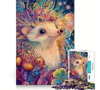 Hérisson fantaisiste dans Un Paysage onirique Puzzle de 1000 pièces Jeu de réflexion Stimulant Maintien Parfait Défi cérébral interactif pour la Maison (38x52cm)