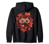 Hérisson Feuilles Automne Automne Nature Amoureux Animal Forêt Mignon Sweat à Capuche