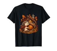 Hérisson Gland Scène de cabane d'automne T-Shirt