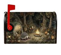 Hérisson - Housses magnétiques de boîte aux lettres rustique, fantaisie, citrouilles pour feu de camp, décoration de jardin extérieur, 53,3 x 64,9 cm, marron