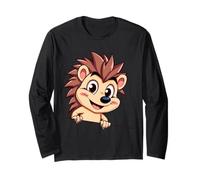 Hérisson Joyeux Qui Regarde - Style Dessin animé Mignon Manche Longue