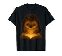 Hérisson Livre lisant par Lanterne forêt Nuit Art Graphique T-Shirt
