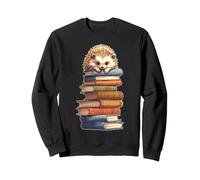 Hérisson Livres Pile de Livres Lecture Sweatshirt