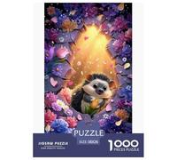 Hérisson Magique Puzzles 1000 Pièces Jeu De Défi Jouet Adultes Et Enfants Fleurs colorées Jeu De Puzzle Plaisir De Famille Relaxation Cadeau Décoration Maison 38x26cm/1000pcs
