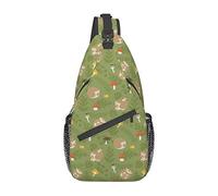 Hérisson Mignon avec des Champignons et des Feuilles Sac bandoulière, Sac à bandoulière décontracté pour Homme et Femme