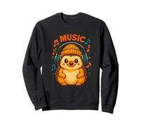 Hérisson Mignon dans Un Bonnet et des écouteurs, Amateur de Musique Confortable Sweatshirt