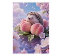 Hérisson Pêche Fleur 1000 Pièces Mini Puzzle pour Famille Présent