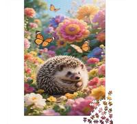 hérisson Puzzle 1000 Pièces Educa Jouet en Bois Cadeau Unique De l'art De La Décoration Jardin de Fleurs Jeu Éducatif Challenge Toy Adultes & Enfants des 14 Ans 1000pcs (75x50cm)