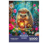 hérisson, Puzzle De 1000 Pièces, Activité Cérébrale Immersive Améliorant Observation Raisonnement Et Endurance, Moment Agréable pour Se Détendre Ou Se Challenger, Adapté Aux 12 Ans Et Plus, 52x38cm/