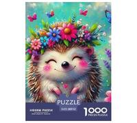 hérisson, Puzzle De 1000 Pièces, Activité Familiale Engageante Favorisant Coopération Communichation Et Moments Partagés, Parfait pour Soirées Ou Week-Ends en Famille, Adapté Aux 12 Ans Et Plus, 52x3
