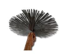 Hérisson rond en acier plat pour ramonage conduits non gainés | Ø 450 mm | Embout acier fileté M12*1,75mm | Cheminées, chaudières, poêles, canalisations | Adaptable tous types de cannes | Kibros 4ER45