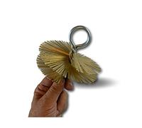Hérisson rond en acier plat pour ramonage conduits non gainés | Ø125 mm | Embout acier fileté M12*1,75mm | Cheminées, chaudières, poêles, canalisations | Adaptable tous types de cannes | Kibros 4ER125