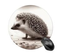 Hérisson Tapis de souris pour ordinateur, tapis de souris rond de jeu avec base en caoutchouc antidérapant, imperméable, pour ordinateur portable, bureau, maison, 20 x 20 cm