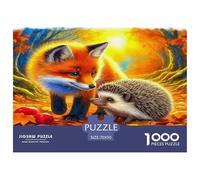 hérisson1000 Pièces Aquarelle Puzzle Animaux hérisson pour Adultes De Jeu pour Adultes Parfaitpourla Détente Paysagedes QuatreSaisons 70x50cm/1000pcs