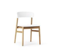 Herit Chaise de Table à Manger Cuir Rembourré Chêne/Blanc
