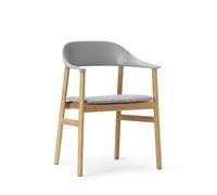 Herit Chaise de Table à Manger M. Accoudoir Rembourré Chêne/Gris