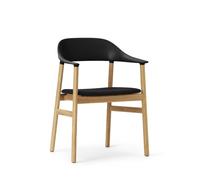 Herit Chaise de Table à Manger M. Accoudoir Rembourré Chêne/Noir