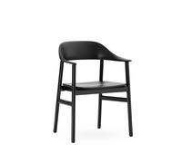 Herit Chaise de Table à Manger M. Accoudoirs Chêne Noir