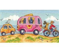 Heritage Aida kit de broderie au point de croix "Are We There Yet ? (A)", BSTY1272-A, 20x11cm