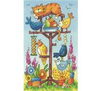 Heritage Aida set de broderie au point de croix 'Bird Table (A)', BFBT1361-A, 12x19cm