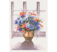 Heritage Aida set de broderie au point de croix 'Vase en laiton', WFBV653-A, 27x19.5cm