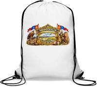 Heritage and Symbols of Mongolia Sac de gym décontracté avec cordon de serrage Blanc