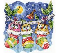Heritage BFCH1587E Kit point de croix compté Motif chansons de Noël 10,5 x 10,5 cm