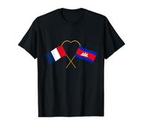 Héritage cambodgien Drapeau français Drapeau cambodgien T-Shirt Graphique avec Valeur