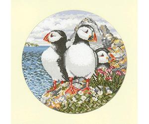 Heritage Crafts Animal Magic Cross Stitch Kit - Puffin Patrol (Aida)