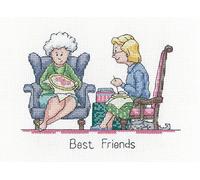 Heritage Crafts Kit de broderie au point de croix - Meilleurs amis (Aida)