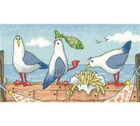 Heritage Cross Stitch Set Aida "Fish 'n' Chips (a)", modèle de comptage, bsfc1276-a, 20x11cm