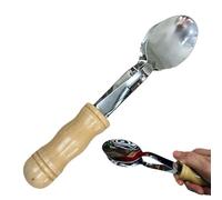 Heritage Cuillère musicale - Double instrument de percussion, maillet en acier inoxydable, manche en bois naturel, rythme folk irlandais traditionnel des Appalaches | - Utilisation scène en studio en