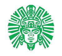 Héritage de la civilisation aztèque, emblème préhispanique Stickers muraux 54x54.5cm Multicolore Vert