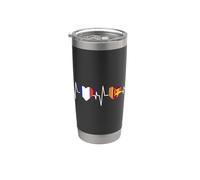 Héritage du Sri Lanka Drapeau français Drapeau du Sri Lanka Gobelet isotherme en acier inoxydable double paroi