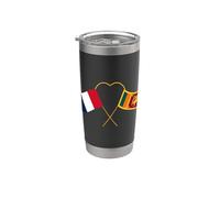 Héritage du Sri Lanka Drapeau français Drapeau du Sri Lanka Gobelet isotherme en acier inoxydable double paroi