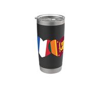 Héritage du Sri Lanka Drapeau français Drapeau du Sri Lanka Gobelet isotherme en acier inoxydable double paroi
