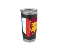 Héritage du Sri Lanka Drapeau français Drapeau du Sri Lanka Gobelet isotherme en acier inoxydable double paroi