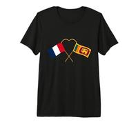 Héritage du Sri Lanka Drapeau français Drapeau du Sri Lanka T-Shirt Haut de Gamme