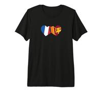 Héritage du Sri Lanka Drapeau français Drapeau du Sri Lanka T-Shirt Haut de Gamme