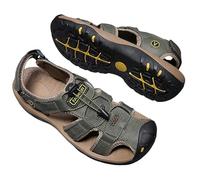 heritage lyonnais OrthoBreeze - Sandales d'été à confort orthopédique homme Sandales de marche homme en cuir, bout fermé, nu - pied, pour plage, randonnée et extérieur été.