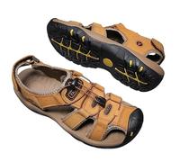 heritage lyonnais OrthoBreeze - Sandales d'été à confort orthopédique homme Sandales de marche homme en cuir, bout fermé, nu - pied, pour plage, randonnée et extérieur été.
