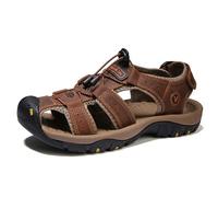 heritage lyonnais OrthoBreeze - Sandales d'été à confort orthopédique homme Sandales en cuir véritable pour hommes, modèles fermés pour randonnée, sport et marche estivale