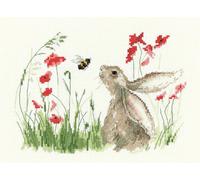 Heritage Paquet de broderie au point de croix Aida "Bee Lovely (A)", comptez les points, LCBL1878-A, 21x14,5cm
