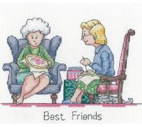 Heritage Crafts Kit de broderie au point de croix - Meilleurs amis (Aida)