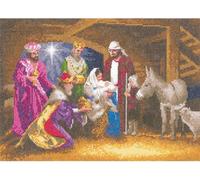 Heritage Point de Croix Set Aida "Crèche (A)", modèle à compter, JCNA1285-A, 31x22cm
