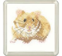 Heritage Point de Croix Set Aida "Hamster (A)", modèle à compter, CFHS1261-A, Coaster size 7,5x7,5cm