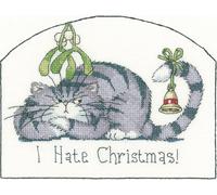 Heritage Point de Croix Set Aida "Je déteste Noël (A)", modèle à compter, CRHT1287-A, 18x13,5cm