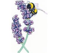 Heritage Point de Croix Set Aida "Lavande Bee", modèle à compter, PULB1468-A, 11,5x17cm