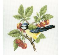 Heritage Point de Croix Set Aida "Mésange bleue (A)", modèle à compter, DMBT375-A, 17,5x17,5cm